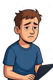 Junger Mann am Laptop wirkt erschöpft Symbolbild für Stress und Überforderung im Alltag
